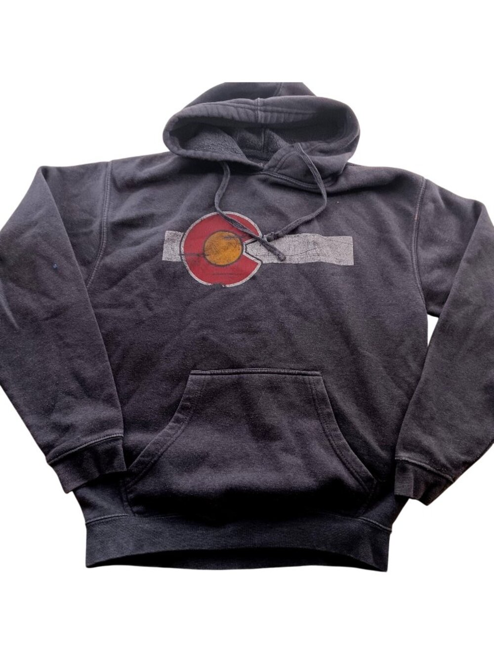 Colorado Hoodie Sweatshirt Medium State Flag Graphic Medium Charcoal Gray